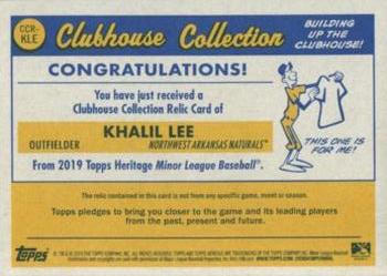 2019 Topps Heritage Minor League - Clubhouse Collection Relics #CCR-KLE Khalil Lee Back