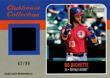 2019 Topps Heritage Minor League - Clubhouse Collection Relics Blue #CCR-BB Bo Bichette Front