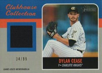 2019 Topps Heritage Minor League - Clubhouse Collection Relics Blue #CCR-DC Dylan Cease Front
