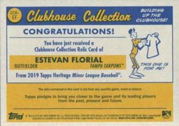 2019 Topps Heritage Minor League - Clubhouse Collection Relics Blue #CCR-EF Estevan Florial Back