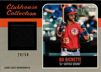 2019 Topps Heritage Minor League - Clubhouse Collection Relics Black #CCR-BB Bo Bichette Front