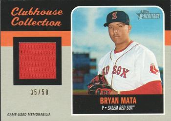 2019 Topps Heritage Minor League - Clubhouse Collection Relics Black #CCR-BM Bryan Mata Front