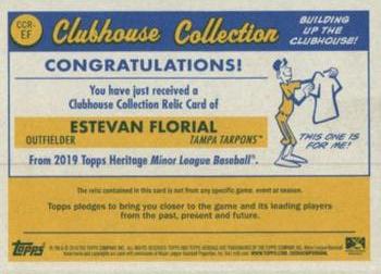 2019 Topps Heritage Minor League - Clubhouse Collection Relics Black #CCR-EF Estevan Florial Back
