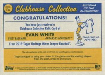 2019 Topps Heritage Minor League - Clubhouse Collection Relics Black #CCR-EW Evan White Back