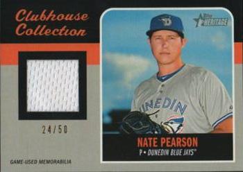 2019 Topps Heritage Minor League - Clubhouse Collection Relics Black #CCR-NP Nate Pearson Front