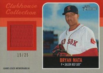 2019 Topps Heritage Minor League - Clubhouse Collection Relics Orange #CCR-BM Bryan Mata Front