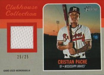 2019 Topps Heritage Minor League - Clubhouse Collection Relics Orange #CCR-CP Cristian Pache Front