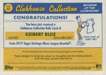 2019 Topps Heritage Minor League - Clubhouse Collection Relics Orange #CCR-KR Keibert Ruiz Back