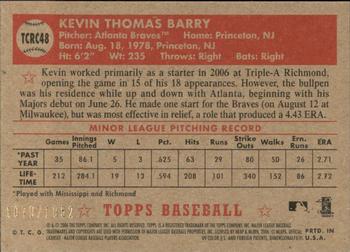 2006 Topps '52 Rookies - Chrome #TCRC48 Kevin Barry Back