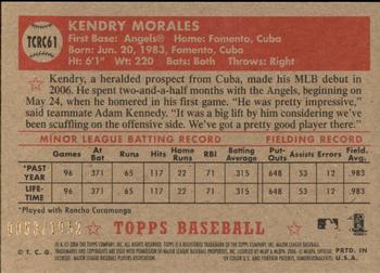 2006 Topps '52 Rookies - Chrome #TCRC61 Kendry Morales Back