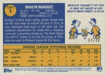 2019 Topps Heritage Minor League - Blue Border #8 Brailyn Marquez Back