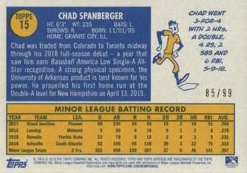 2019 Topps Heritage Minor League - Blue Border #15 Chad Spanberger Back