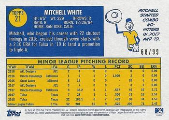 2019 Topps Heritage Minor League - Blue Border #21 Mitchell White Back