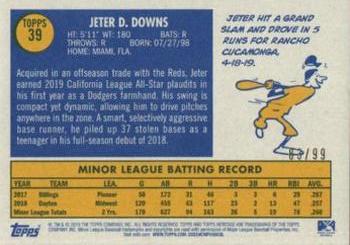 2019 Topps Heritage Minor League - Blue Border #39 Jeter Downs Back