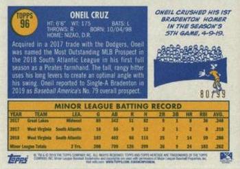 2019 Topps Heritage Minor League - Blue Border #96 Oneil Cruz Back