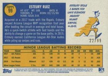 2019 Topps Heritage Minor League - Blue Border #99 Esteury Ruiz Back