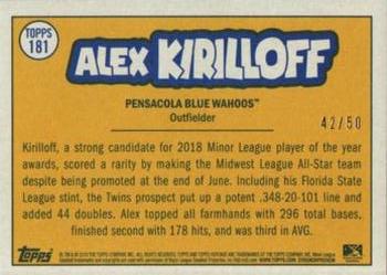 2019 Topps Heritage Minor League - Black Border #181 Alex Kirilloff Back