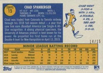 2019 Topps Heritage Minor League - Gold Border #15 Chad Spanberger Back