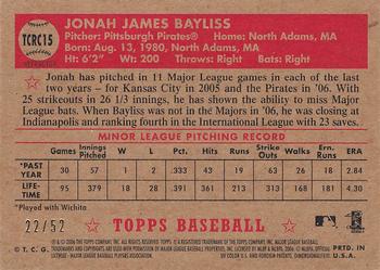 2006 Topps '52 Rookies - Chrome Gold Refractors #TCRC15 Jonah Bayliss Back