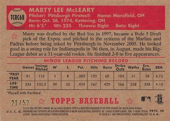 2006 Topps '52 Rookies - Chrome Gold Refractors #TCRC68 Marty McLeary Back