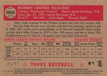 2006 Topps '52 Rookies - Chrome Gold Refractors #TCRC69 Ronny Paulino Back