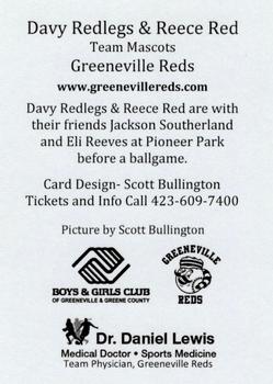 2019 Greeneville Reds #NNO Davy Redlegs / Reece Red Back