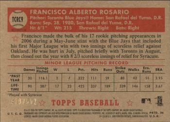 2006 Topps '52 Rookies - Chrome Refractors #TCRC9 Francisco Rosario Back