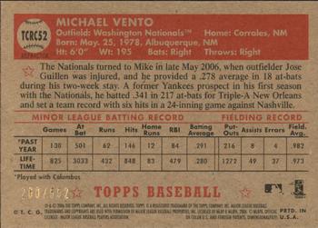 2006 Topps '52 Rookies - Chrome Refractors #TCRC52 Mike Vento Back
