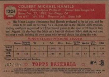 2006 Topps '52 Rookies - Chrome Refractors #TCRC57 Cole Hamels Back