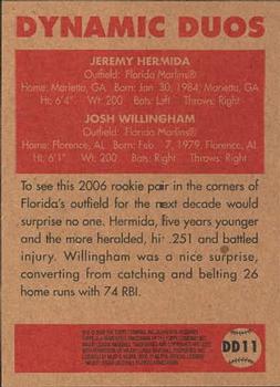 2006 Topps '52 Rookies - Dynamic Duos #DD11 Jeremy Hermida / Josh Willingham Back