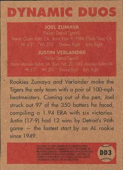 2006 Topps '52 Rookies - Dynamic Duos #DD3 Joel Zumaya / Justin Verlander Back