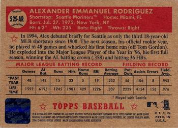 2006 Topps '52 Rookies - Signatures #52S-AR Alex Rodriguez Back