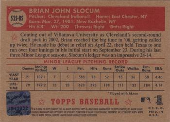 2006 Topps '52 Rookies - Signatures #52S-BS Brian Slocum Back