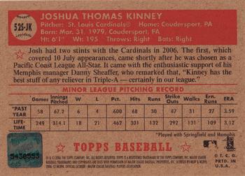 2006 Topps '52 Rookies - Signatures #52S-JK Josh Kinney Back