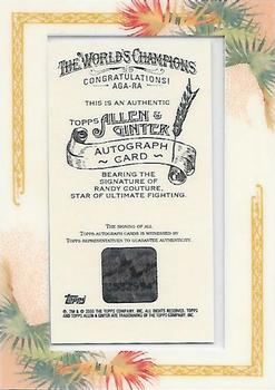 2006 Topps Allen & Ginter - Autographs #AGA-RA Randy Couture Back