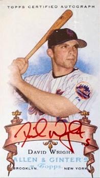2006 Topps Allen & Ginter - Autographs Red Ink #DW David Wright Front