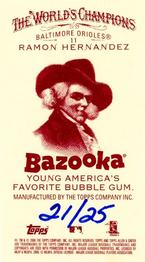 2006 Topps Allen & Ginter - Mini Bazooka #11 Ramon Hernandez Back