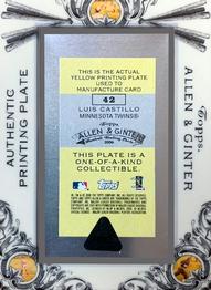 2006 Topps Allen & Ginter - Mini Printing Plates Yellow #42 Luis Castillo Back