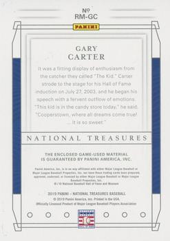 2019 Panini National Treasures - Retro Materials Holo Silver #RM-GC Gary Carter Back