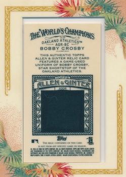 2006 Topps Allen & Ginter - Relics #AGR-BC Bobby Crosby Back