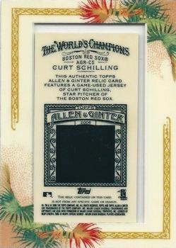 2006 Topps Allen & Ginter - Relics #AGR-CS Curt Schilling Back