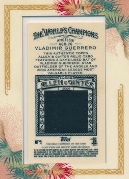2006 Topps Allen & Ginter - Relics #AGR-VG Vladimir Guerrero Back