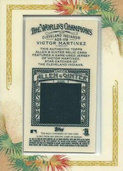 2006 Topps Allen & Ginter - Relics #AGR-VM Victor Martinez Back