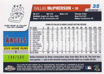 2006 Topps Chrome - Black Refractors #35 Dallas McPherson Back