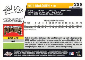 2006 Topps Chrome - Blue Refractors #326 Nate McLouth Back
