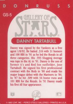 1992 Triple Play - Gallery of Stars #GS-5 Danny Tartabull Back