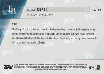 2019 Topps Now Postseason Tampa Bay Rays #PS-149 Blake Snell Back