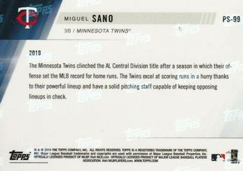 2019 Topps Now Postseason Minnesota Twins #PS-99 Miguel Sano Back