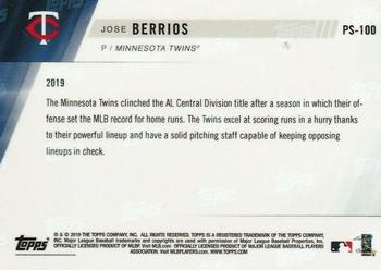2019 Topps Now Postseason Minnesota Twins #PS-100 Jose Berrios Back