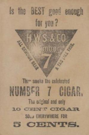 1889 Number 7 Cigars Boston Beaneaters (N526) #NNO James Hart Back